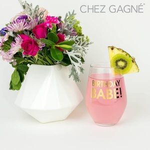 Chez Gagne Birthday Babe Stemless Wine Glass